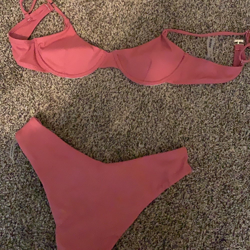 Pink Shein Swimsuit Bikini.